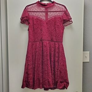 Jodi Kristopher, size 15, red wine color, mini cocktail dress